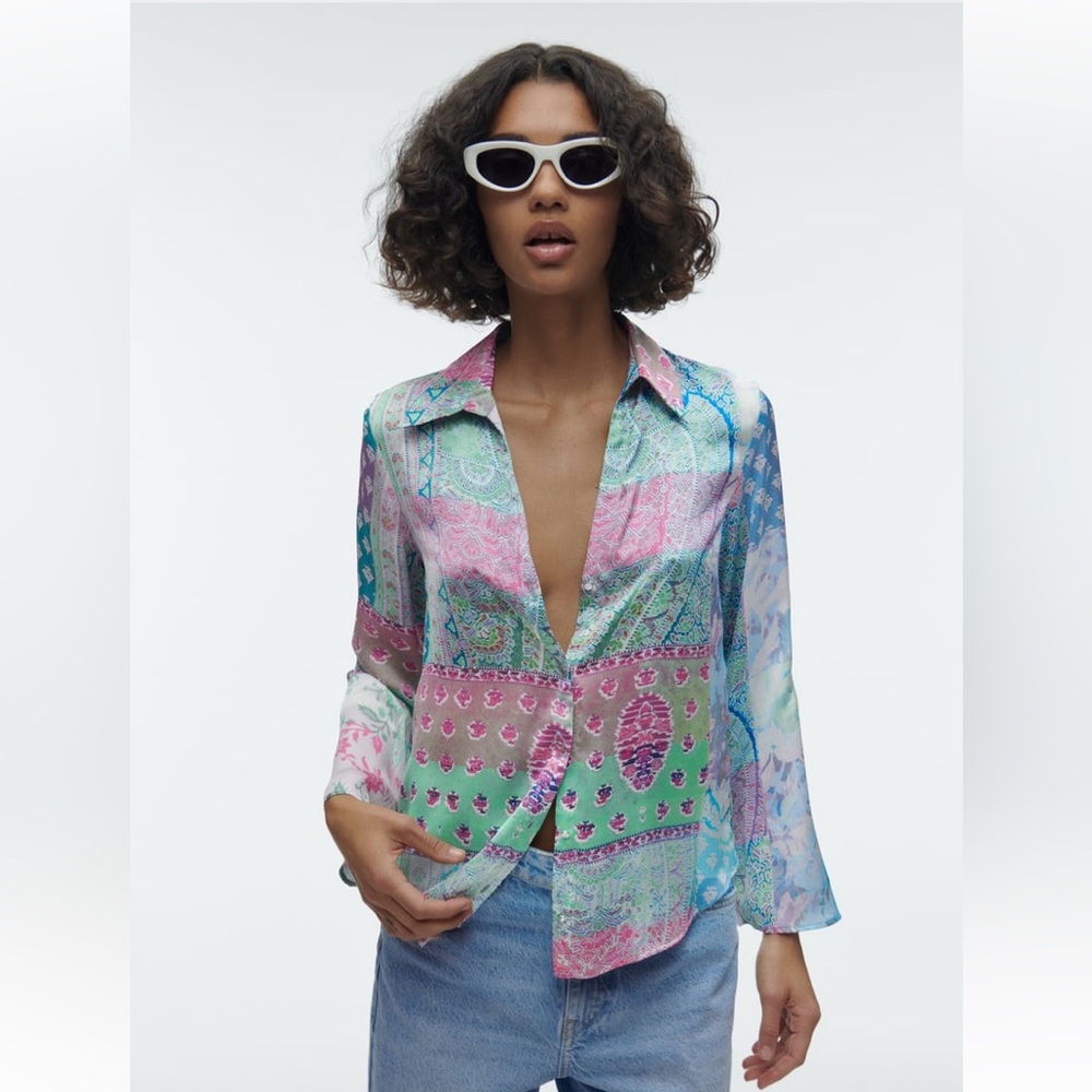 Zara Patchwork Printed Shirt
